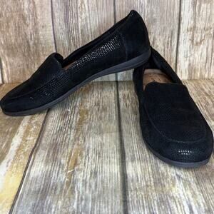 Trotters Deanna Black Mini Dot Leather Loafers Womens Sz 7 Narrow Width
